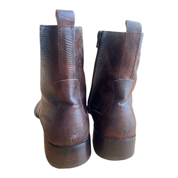 ALDO Men’s Brown Leather Short Ankle Western Cowboy Rodeo Boots Sz 42 - Picture 6 of 11